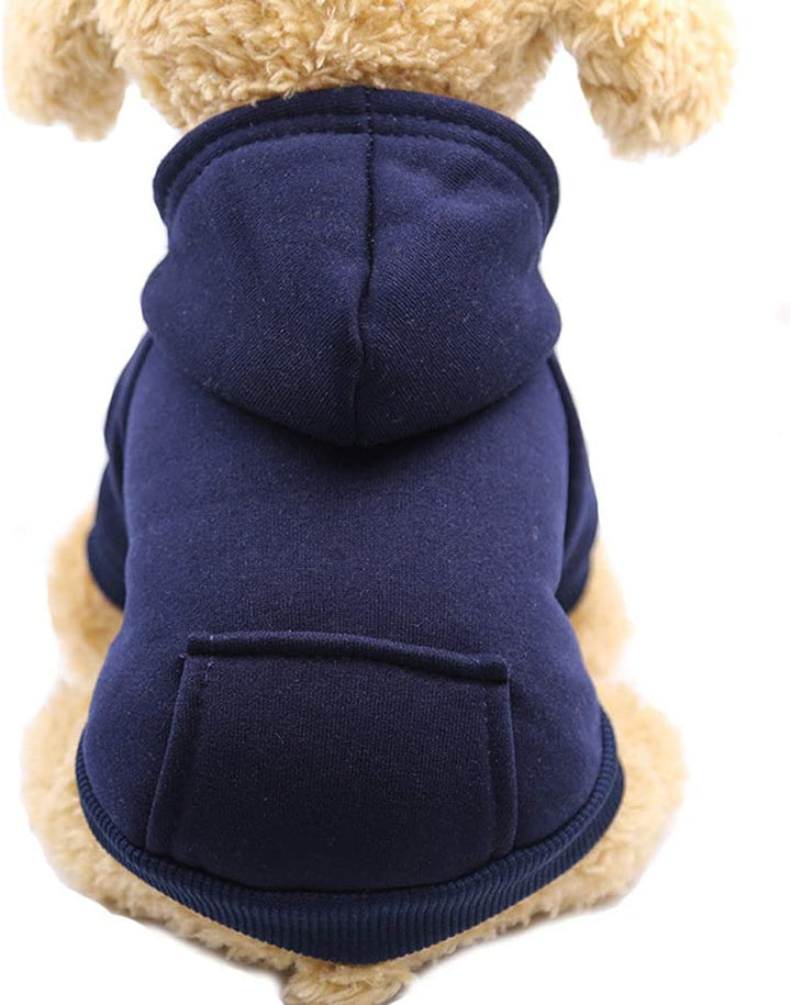 Winter Dog Hoodie Sweatshirts with Pockets Warm Dog Clothes for Small Dogs Chihuahua Coat Clothing Puppy Cat Custume (Coffee, Small)