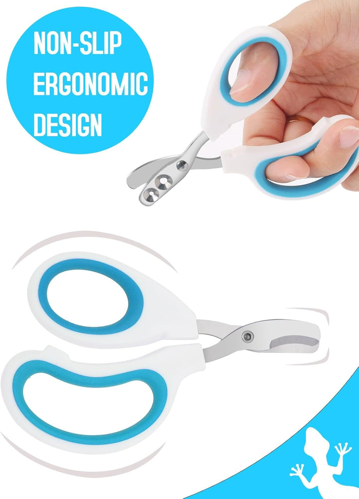 Stainless Steel Bearded Dragon Nail Clippers,Lizard Nail Clippers,Bearded Dragon Supplies,Bearded Dragon Nail Scissors for Small Reptiles,Turtle,Chameleon,Iguana，Hedgehog（Blue）