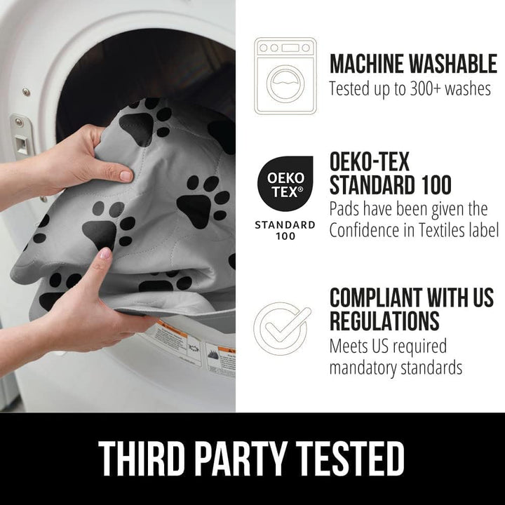 Washable Puppy Pads, Slip Resistant Dog Crate Mat, Waterproof Cloth Pee Pad for Training Puppies in Playpen, Reusable Pet Incontinence Blanket, Protects Sofa, Furniture, Floors, 18X12