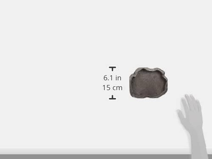 Reptile Rock Food Dish, Medium, 7.25"L X 6"W X 0.75"H, Colors May Vary Black