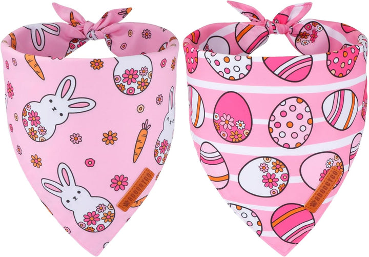 Halloween Dog Bandana, Pink Pumpkin Ghost Pet Scarf, Premium Durable Fabric, Adjustable Fit Female Halloween Bandanas for Medium Large Dogs Pets (Large)