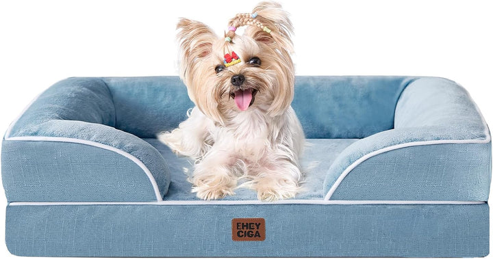 Orthopedic Dog Beds for Extra Large Dogs 44X32Inch, Waterproof Memory Foam XL Pet Bed with Sides, Non-Slip and Egg-Crate Foam Big Dog Couch Bed with Washable Removable Cover, Grey