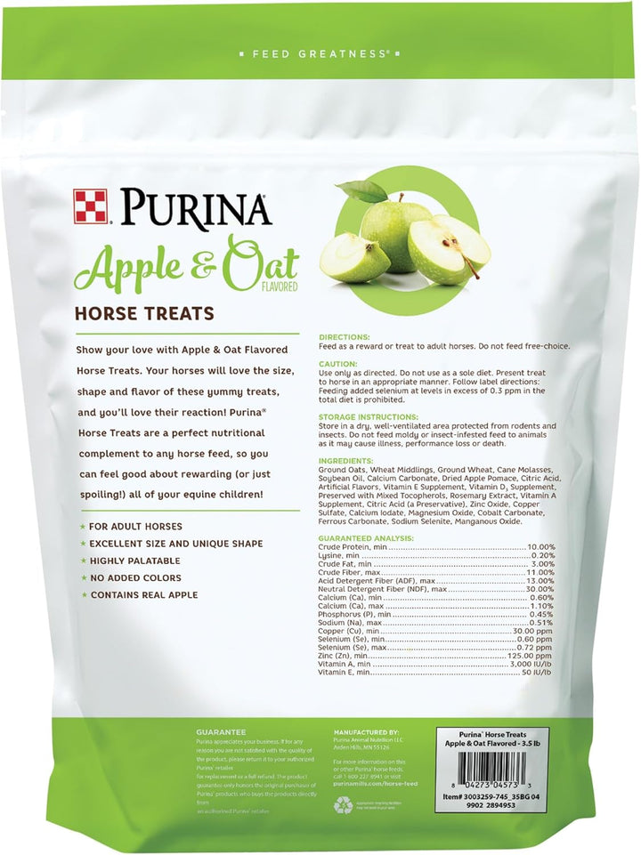 | Apple and Oat Flavored Horse Treats | 3.5 Pound (3.5 Lb) Bag