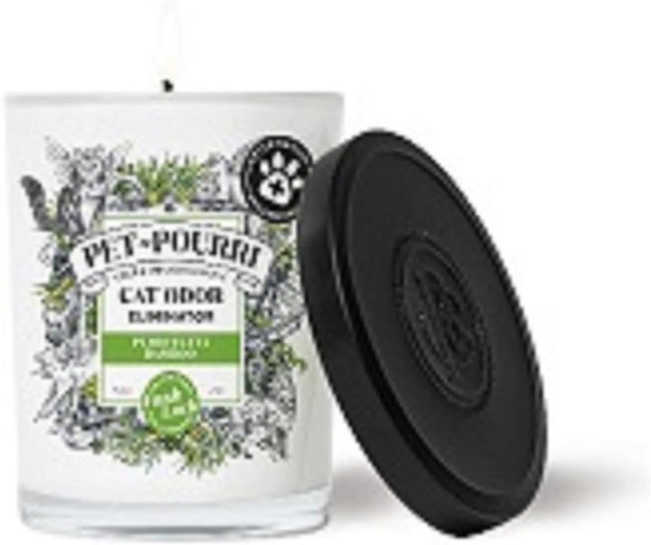 Pet-Pourri Pawsitively Fresh Pet Odor Deodorizer Candle, Burns up to 45 Hours, Aromatherapy & Air Freshener with Essential Oils, Plant Based Ingredients & Wax, Vet Approved, Jasmine Pear Scent