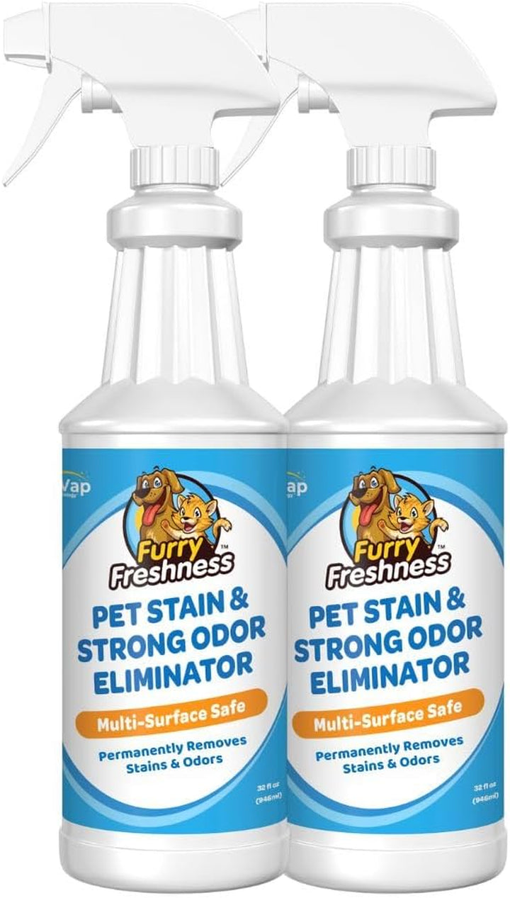 Extra Strength Cat or Dog Pee Stain & Permanent Odor Remover + Smell Eliminator -Removes Stains from Pets & Kids Including Urine or Blood- Lifts Old Carpet Stains- 32Oz Spray