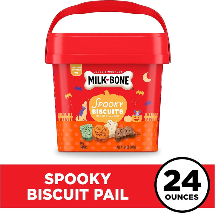 Limited Edition Halloween Spooky Biscuit Dog Treats, 24 Ounce Pail
