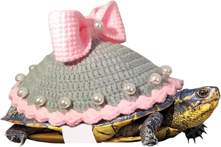 Sweater for Turtle, Handmade Knitted Sweater for Tortoise, Warm Small Animal Sweater, Knitted Pet Apparel with Adjustable Strap, Pet Cosplay Costume for Halloween (Red Stegosaurus, M)