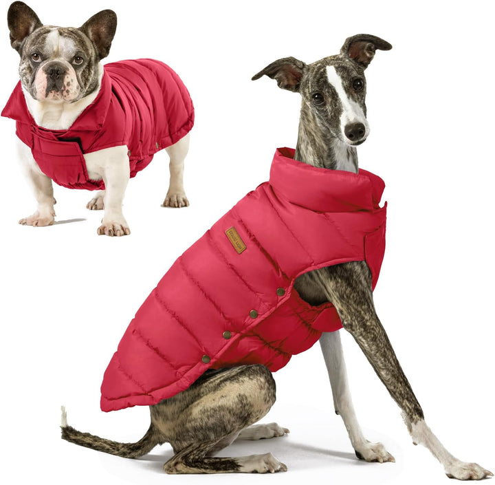 Dog Puffer Jacket, down Winter Coat, Durable Outdoor Coat for Cold and Windy Conditions, Waterproof, Lightweight Jacket, Adjustable Fit for Small, Medium, Large Dogs(Pink,12/M)