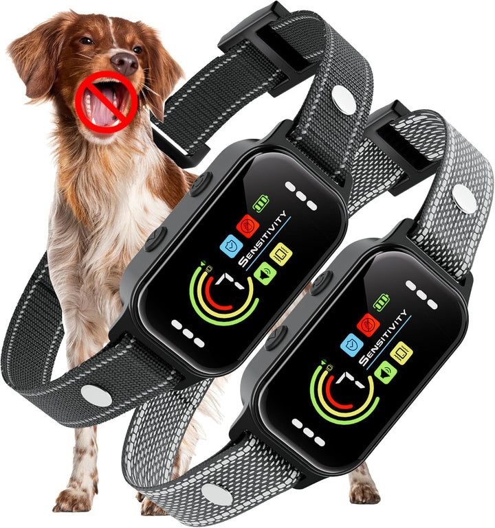 2 Pack Dog Bark Collar, anti Barking Training Collar with 7-Level Sensitivity + 5 Safety Modes, Humane Training System for Large, Medium, Small Dogs