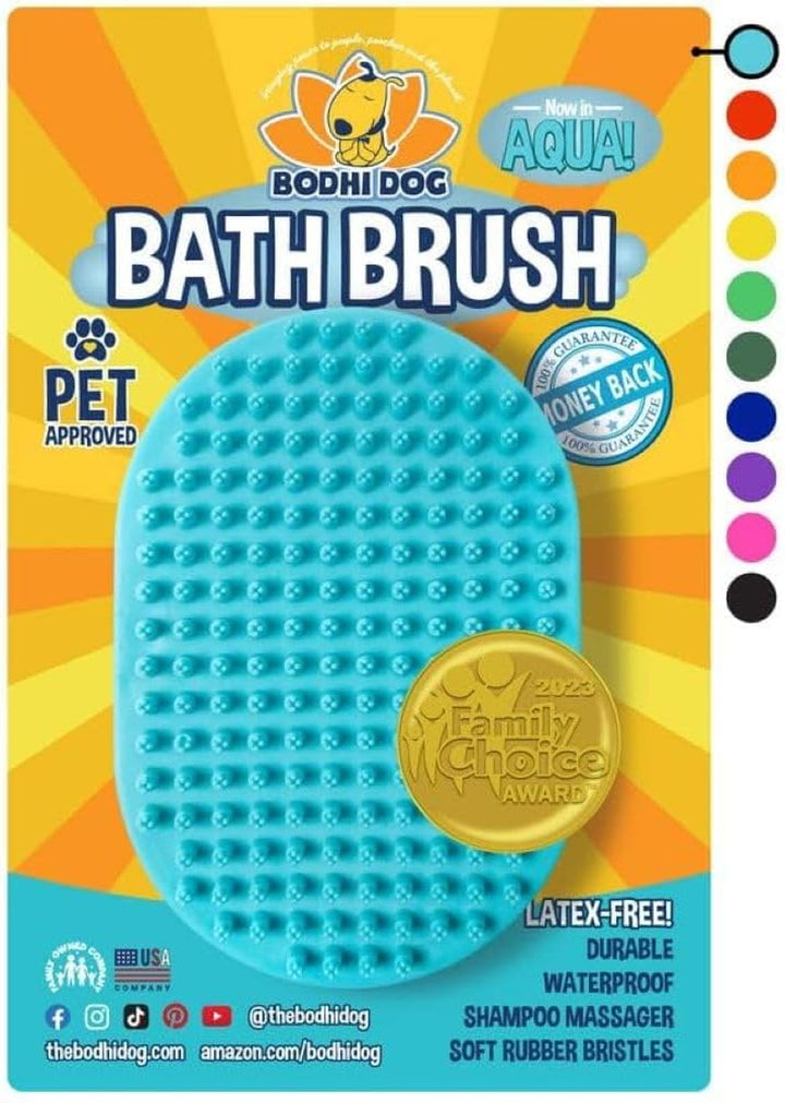 Shampoo Brush - Pet Grooming & Bath Supplies for Dogs and Cats - Bath Brush for Long & Short Hair - Premium Scrubber for Shower, Bathing & Massage (One Pack, Blue)