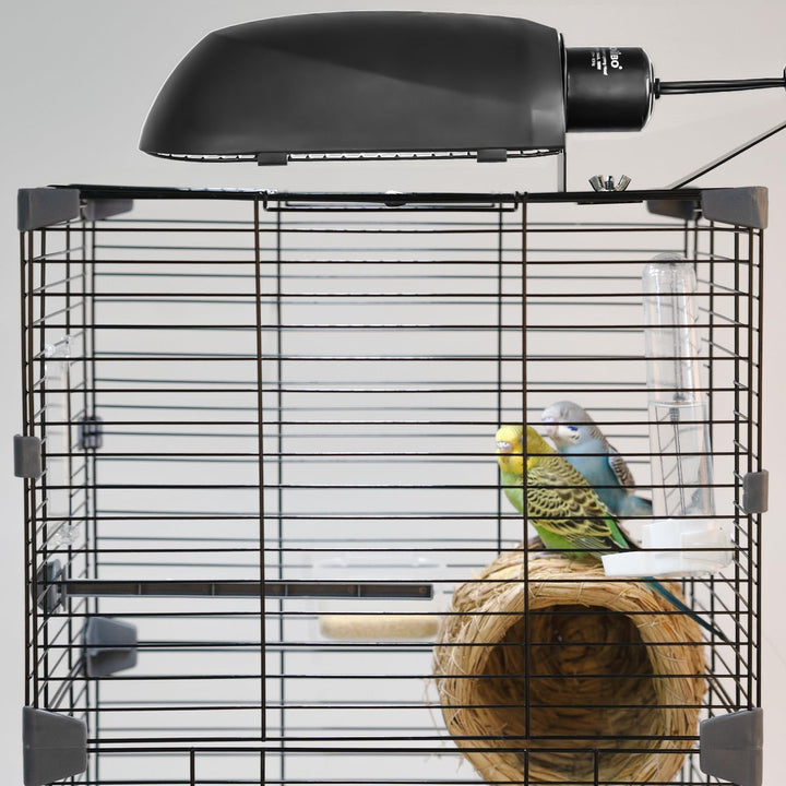 Bird Cage Light Fixture Combo Kit, Aviansun Lamp Hood with 2.4% UVB UVA 20W Compact Fluorescent Bulb for All Kinds Captive Birds