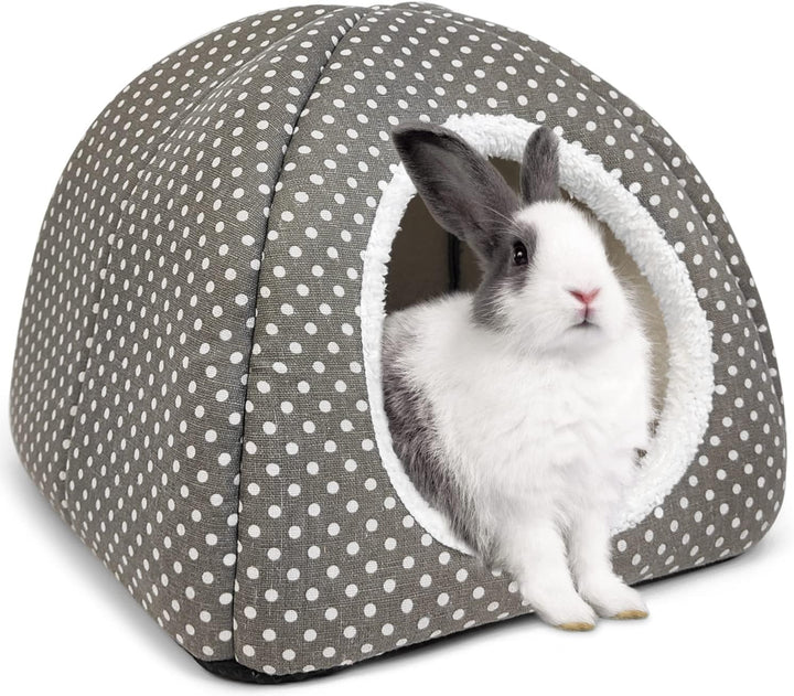 Rabbit Hideout Large Bunny Bed Washable Rabbit House and Hideout Fleece Guinea Pig Hiding Hut for Indoor Bunnies Small Animal Hideaway