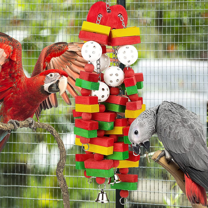 Large Bird Parrot Toys for Cockatoos African Grey Macaws and Amazon Parrots Bird Gift