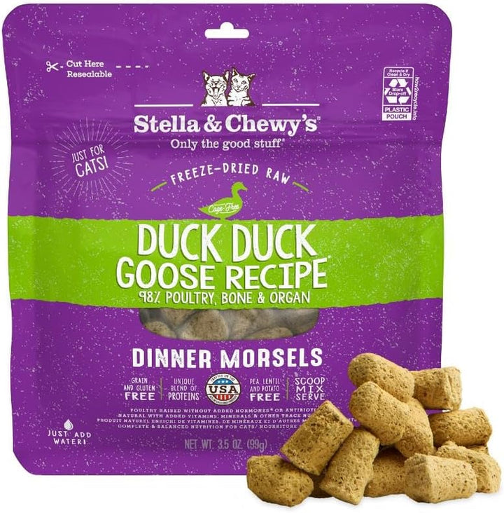 Freeze-Dried Raw Cat Dinner Morsels - Premium Chicken Recipe with 98% Cage-Free Meat & Organs - Natural Grain-Free Cat & Kitten Food - Made in USA - 3.5 Oz