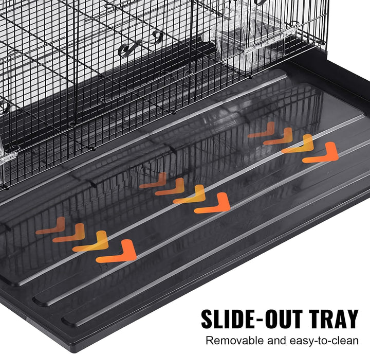 30 Inch Flight Bird Cage, Stackable Bird Cage Parakeet Cage with Slide-Out Tray and Handle, Small Parrots Birdcage for Cockatiels Budgies Conure Macaw Finch Lovebirds Canaries Pigeons