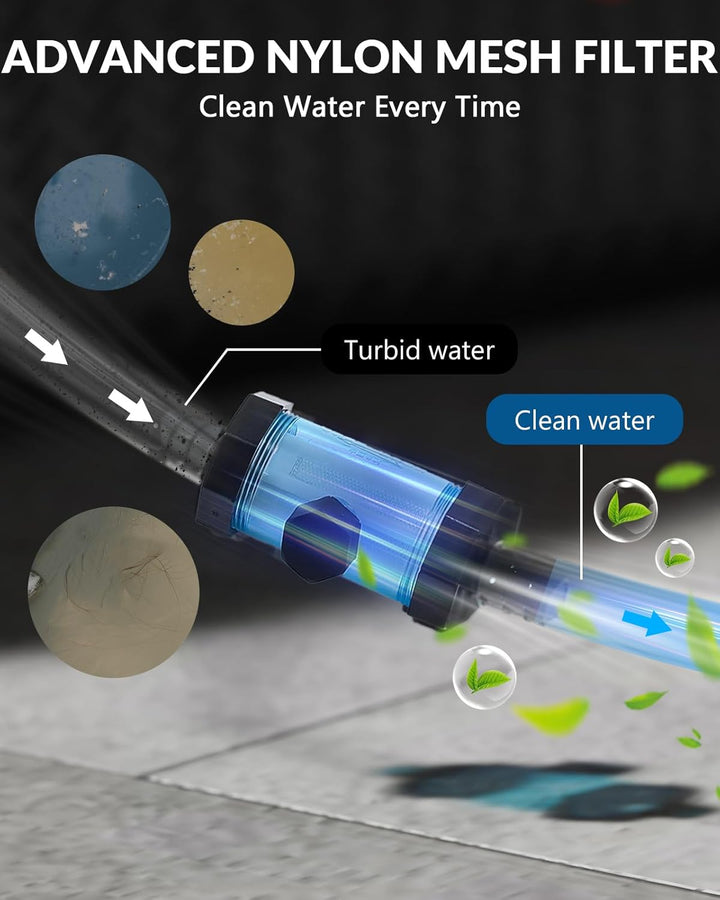 Ice Bath Accessories Kit, Cold Plunge Kit with 317GPH External Pump, Filter, 1/2” to 0.71" Connector, Hose, Compatible 500L 300L Aquarium Chiller & Inflatable Cold Plunge Tub