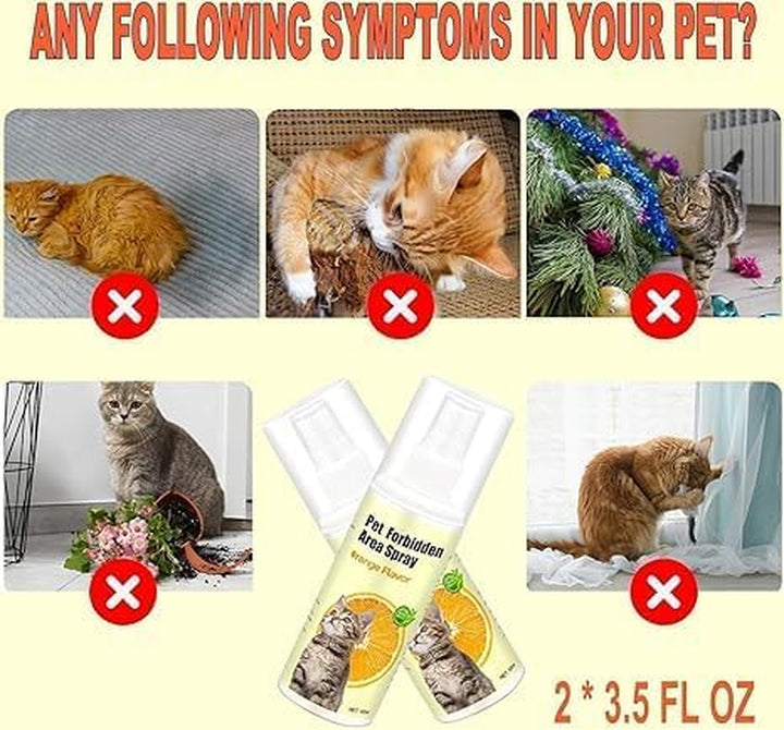 Cat Deterrent Spray – Anti-Scratch Cat Spray 100% Natural, Plant-Based Formula to Stop Scratching, Chewing & Urine Spraying – Indoor Use Safe for Furniture, Fabric, Pets & Kids – 6.76 Fl Oz