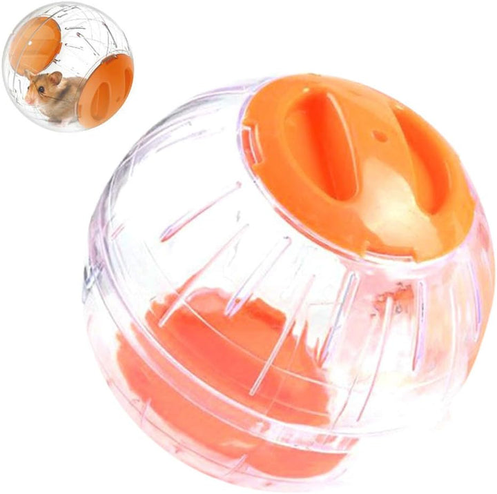 Mini New Cute Dwarf Hamster Running Ball 4.7 Inches Crystal Ball for Hamsters Small Silent Exercise Wheel Small Cage Accessories Suitable for Hamsters Less than 4 Inches 10 Cm in Length (Pink)