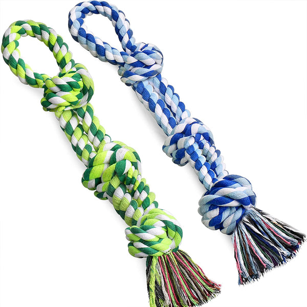 Dog Rope Toys 2 Nearly Indestructible Dog Toys for Medium to Large Breed, Dental Cleaning Chew/ Tug Toy for Boredom, Dog Grinding Teeth for Aggressive Chewers