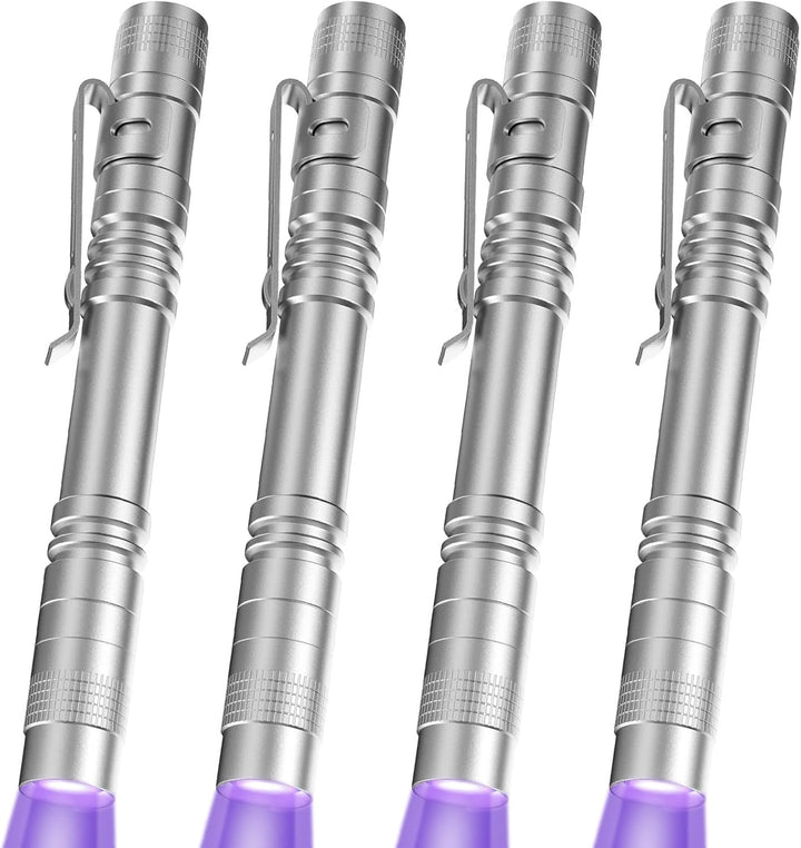 2 UV Black Light Flashlight, 2 Pack 395Nm Mini Pen Light with Clip, Waterproof Ultraviolet Flashlight for Leak, Pet Urine, Scorpion, Hotel Inspection, Dry Stain and Bed Bug.