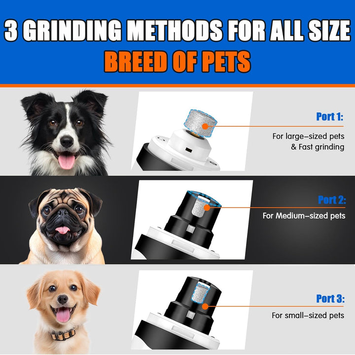 Dog Nail Trimmers with Light, Cat Dog Nail Clippers, Dog Nail Grinder Quiet for Large Medium Small Dogs Paw & Cats Claw, Electric 2-Speed Pet Toenail Grooming Supplies, Gifts for Dog Lovers.
