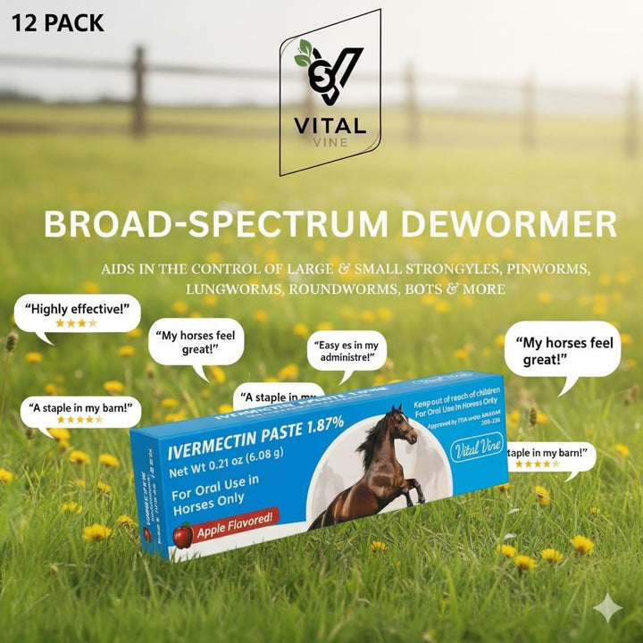 Ivermectin Paste 1.87% Apple Flavored – 6.08G – Horse Use Only Max 1250 Lb (1 Pack)