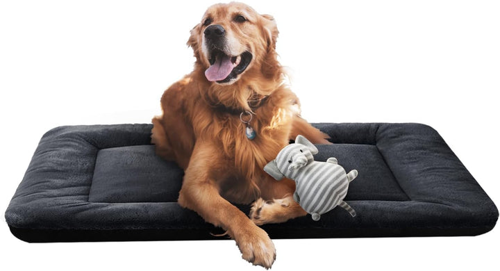 Dog Beds Crate Pad for Medium/Large Dogs Fit Metal,Ultra Soft, Washable & Anti-Slip Kennel Pad for Dogs Cozy Sleeping Mat,Gray 36Inch