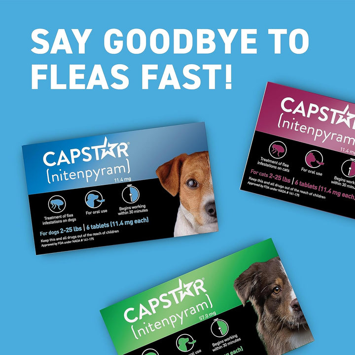 (Nitenpyram) for Dogs Fast-Acting Oral Flea Treatment for Dogs 2-25 Lbs, Vet-Recommended Medication Tablets Start Killing in 30 Minutes, 60 Doses