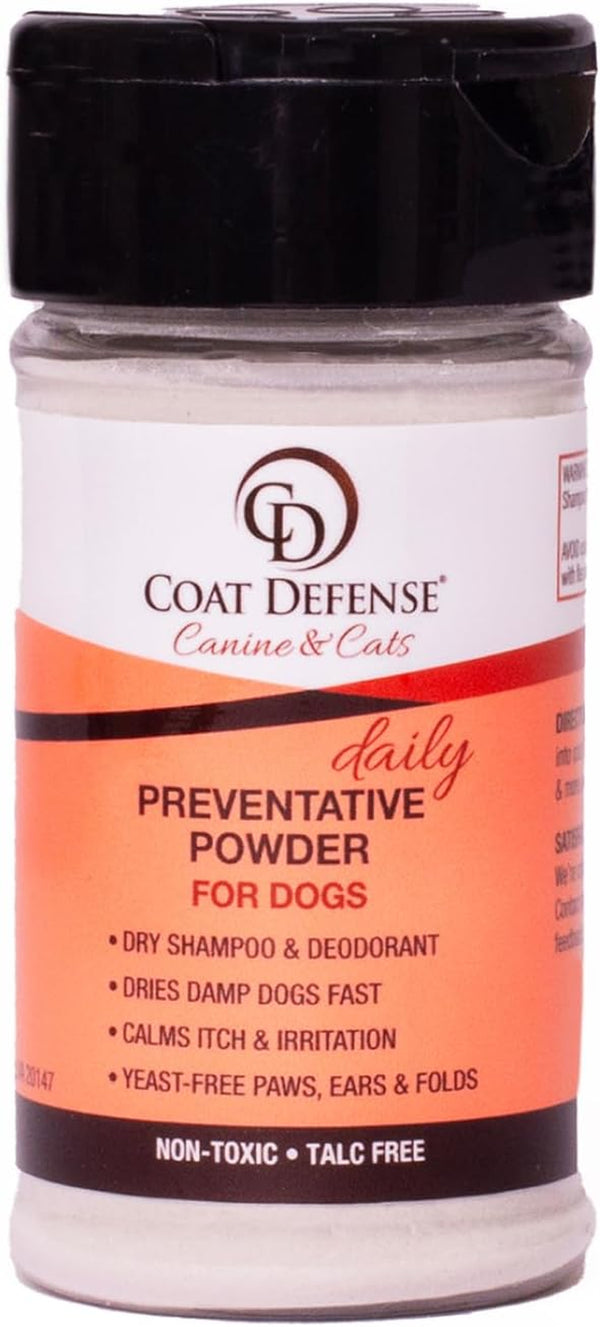 Preventative Powder | Made in USA | 3.5Oz Waterless Dog Shampoo & Pet Deodorizer for Smelly Dogs | Provides anti Itch Relief | Dog Shampoo for Dry Itchy Skin & Smelly Dogs