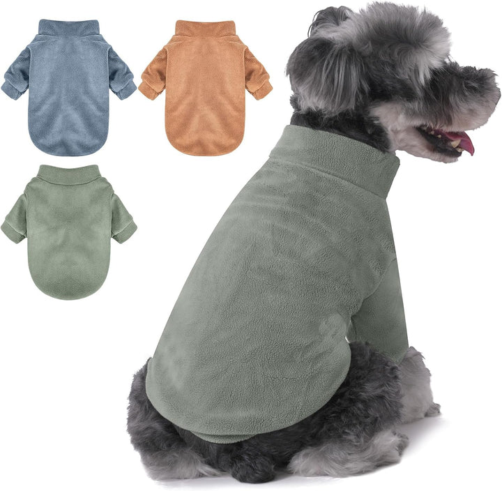 Dog Sweater, 3 Pack Dog Sweaters for Small Dogs Girl Boy, Ultra Soft Warm Puppy Clothes Dog Coat for Winter (Gray+Azure+Navy, Small)