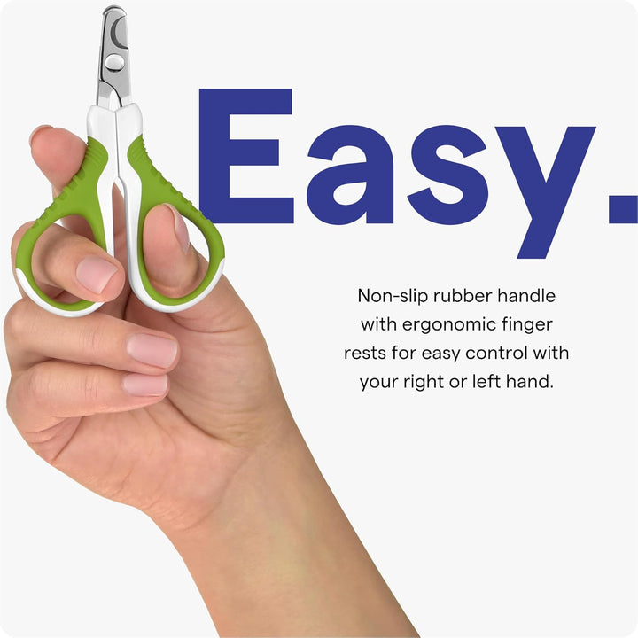 Pet Nail Clippers for Indoor Cats & Small Animals - Precision Angled Blades & Steady Grip - Ideal for Kittens Tiny Dogs Rabbits Birds - Nail Trimmer & Claw Scissors for Home Grooming - Ebook Guide