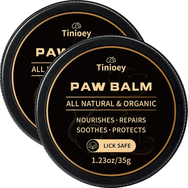 All-Natural Lick Safe Dog Paw Balm for Dogs & Cats | 2 Pack Dog Paw Pad Balm Paw Protector, Moisturizer & Soother for Dry Cracked Paws & Noses | Snout Soother for Dogs (1.23Oz*2)