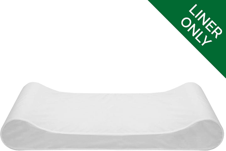 Dog Bed Liner Water-Resistant Contour Luxe Lounger Foam Mattress Protector Cover - White, Large
