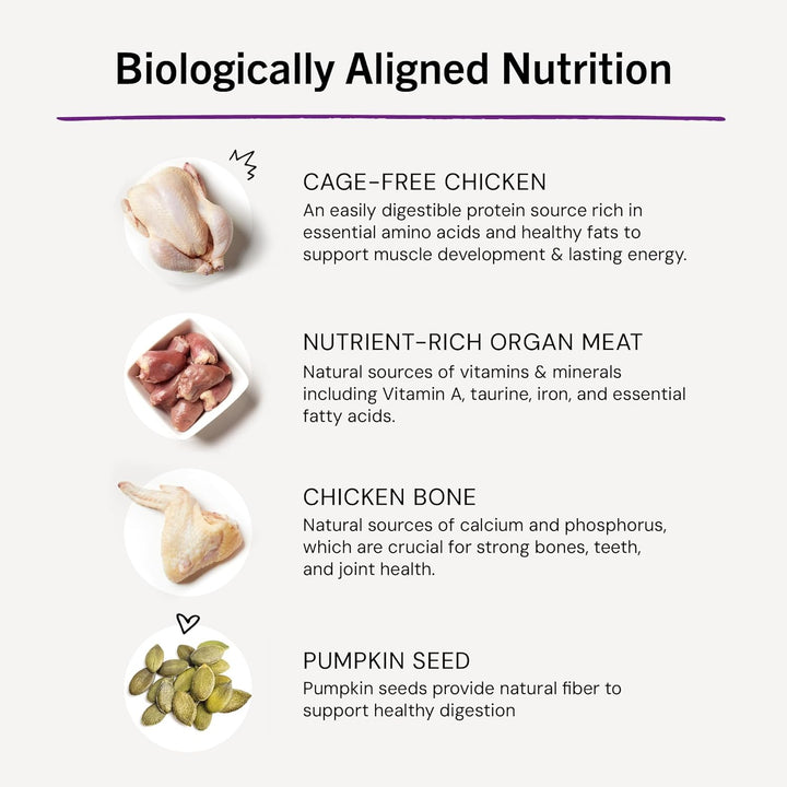 Freeze-Dried Raw Cat Dinner Morsels - Premium Chicken Recipe with 98% Cage-Free Meat & Organs - Natural Grain-Free Cat & Kitten Food - Made in USA - 3.5 Oz