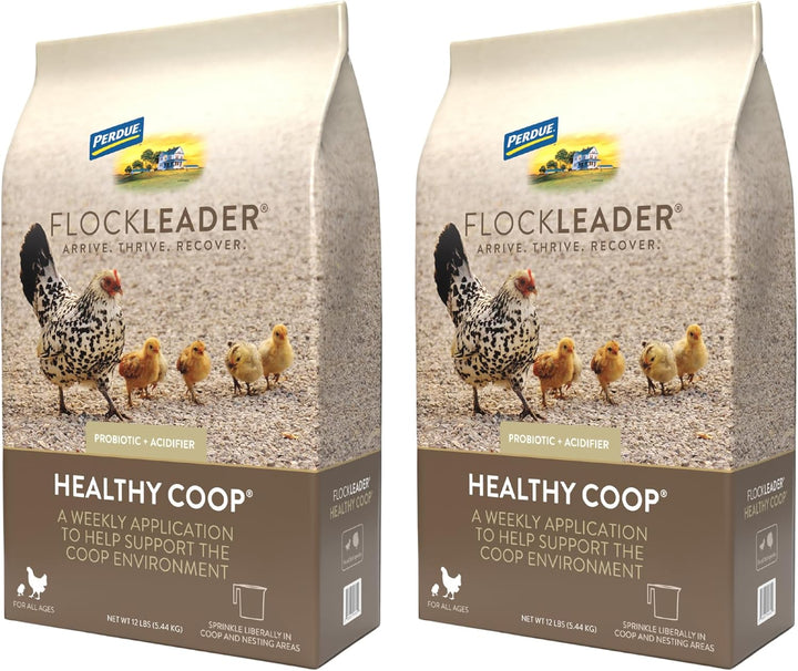 Healthy Coop, Litter Additive for Chicken Coop with Probiotic & Acidifier, Reduces Odor, Wetness & Bacteria, 12Lbs