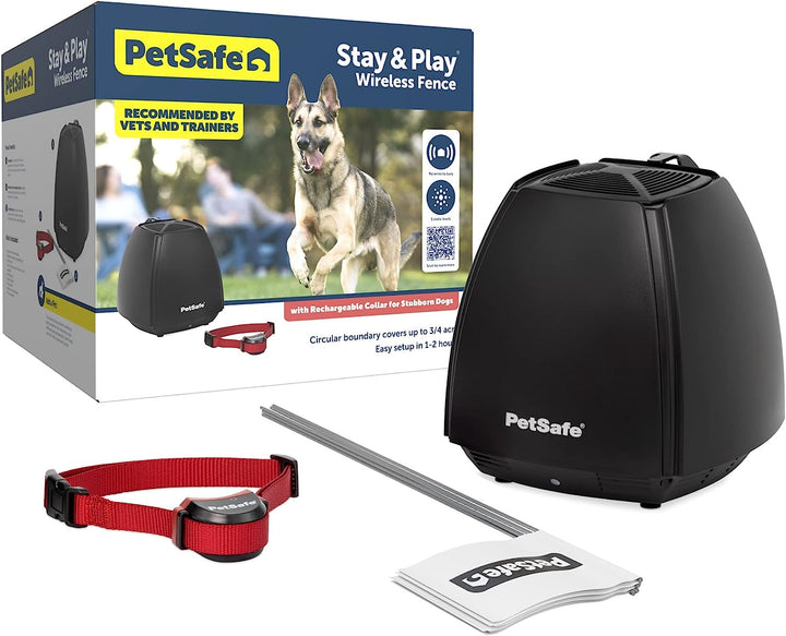 Stay & Play Wireless Fence Receive Collar for Stubborn Dogs - Rechargeable & Waterproof Receiver Collar with Quick Charge in 2-3 Hours - for Dogs 5Lb+