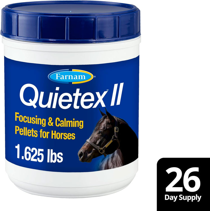 Quietex II Horse Calming Supplement Pellets, Helps Manage Nervous Behavior and Keep Horses Calm & Composed in Stressful Situations, 1.625 Lbs, 26 Day Supply