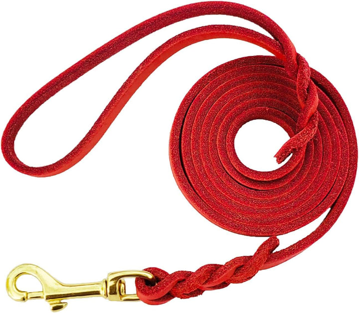 Leather Dog Leash 6Ft X 3/4 Inch, Heavy Duty Genuine Leather Braided Dog Training Leash, Soft and Strong Pet Lead for Large, Medium, Small Dogs