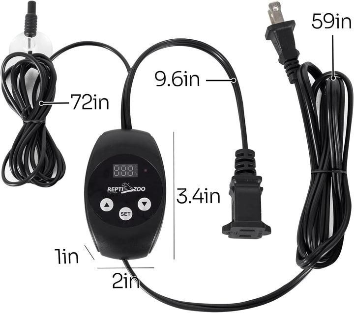 Dimming Thermostat, PID Temperature Controller with Memory Function, Reptile Thermostat for Reptile Heat Lamp, Specifically Designed for Light Heat Bulbs & Heaters