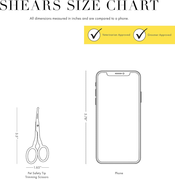 Pet Grooming Scissors, Stainless Steel Rounded Tip Trimming Shears for Dogs and Cats