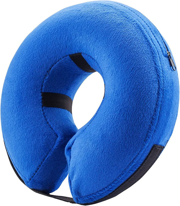 Inflatable Dog Cone Collar Alternative, Soft Dog Cone for Small Medium Large Dogs and Cats, Neck Recovery Ecollar Donut Collar after Surgery (Large, Blue)