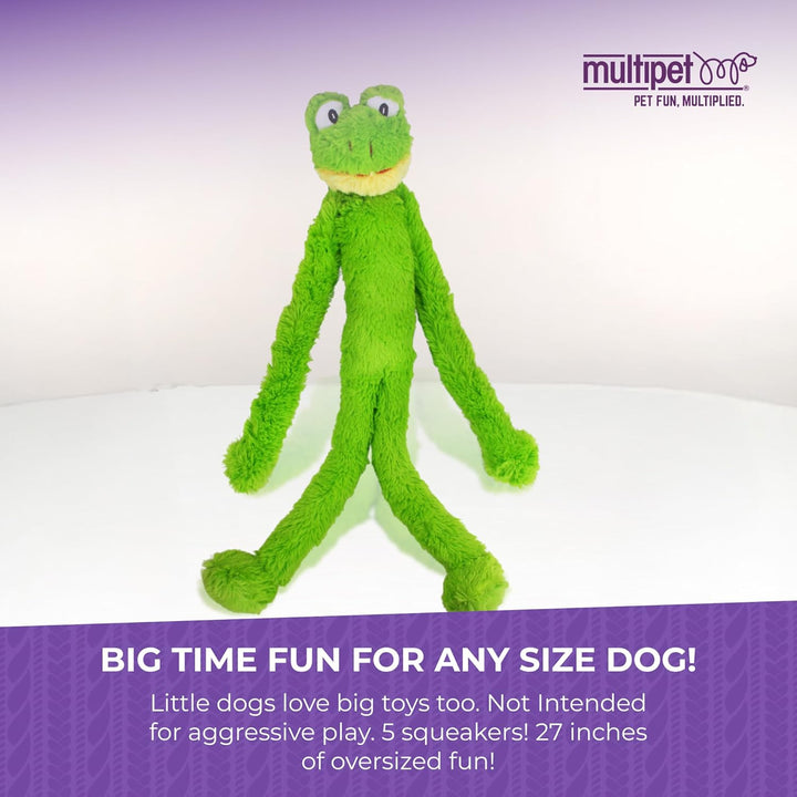 'S Swinging Slevin XXL Oversized 30-Inch Green Frog Plush Dog Toy