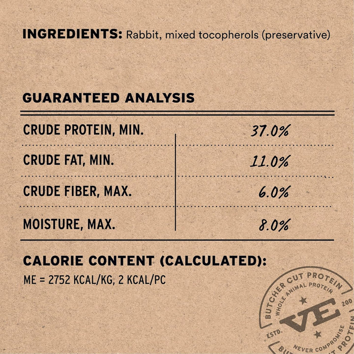 Rabbit Bites Dog Treats, 2 Oz | Freeze-Dried Raw | Single Protein | Premium Quality High Protein Training Treats | Grain Free, Gluten Free, Filler Free