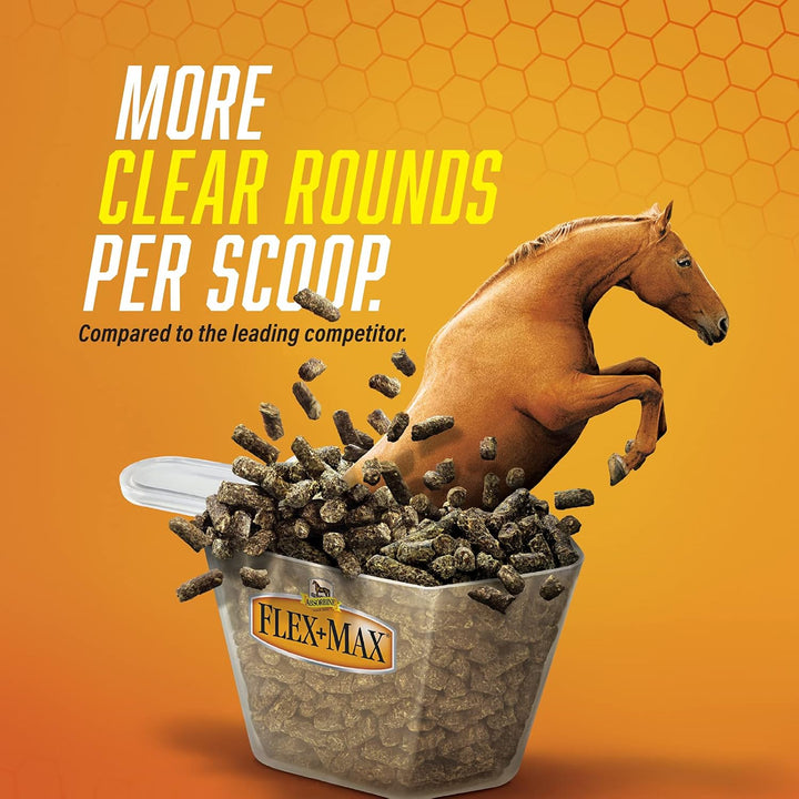 Flex+Max Horse Joint Supplement Pellets, Highly Palatable, Comprehensive Equine Formula with Glucosamine, MSM, Chondroitin & Flaxseed, 10Lb Tub / 60 Day Supply