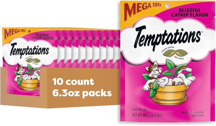 Classic Crunchy and Soft Cat Treats Blissful Catnip Flavor, 16 Oz. Tub