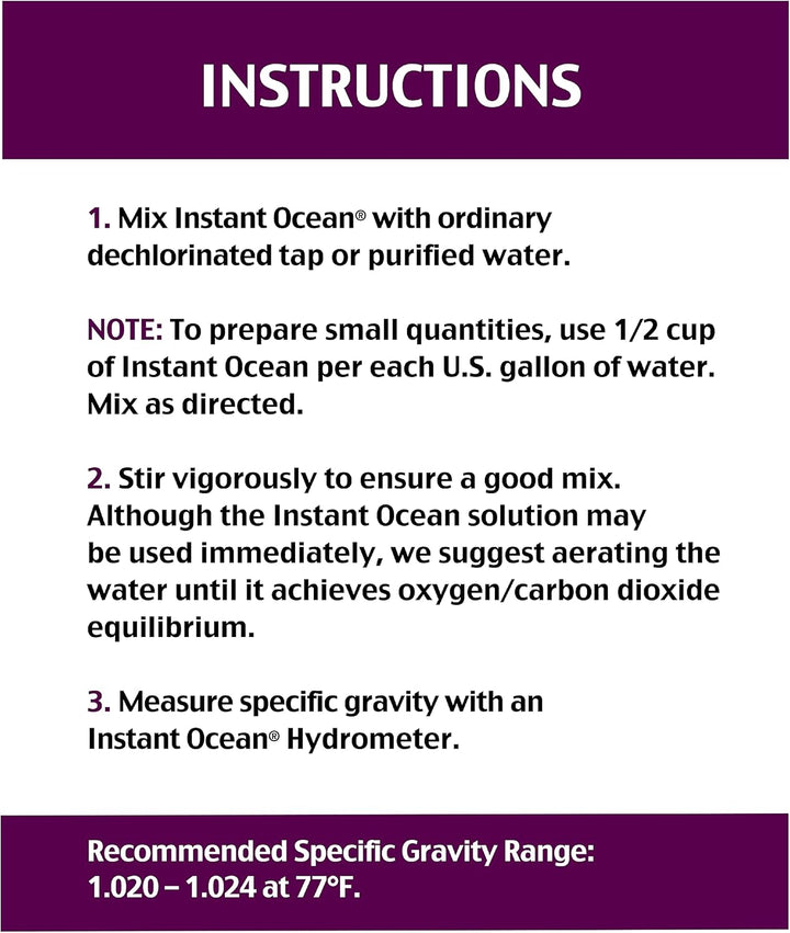 Sea Salt 50 Gallons, for Marine Aquariums, Fast Dissolving