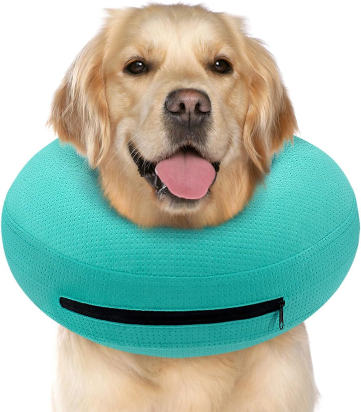 Inflatable Dog Cone Collar Alternative after Surgery, Doggie Neck Donut Collar Recovery Ecollar, Soft Dog Cone for Small Medium Large Dogs