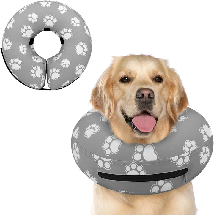 Inflatable Dog Cone Collar Alternative after Surgery, Doggie Neck Donut Collar Recovery Ecollar, Soft Dog Cone for Small Medium Large Dogs