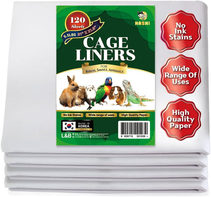 Bird Cage Liner - 120 Acid-Free Newsprint Sheets, 31" X 21.5", 5.5 Lb - Perfect for Packing, Pet Cages, Non-Toxic & Safe for Birds, Ideal for Crafts, Shipping, Moving