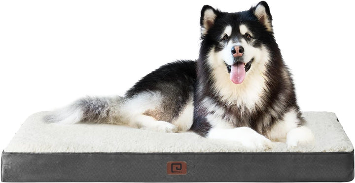 Orthopedic XL Dog Beds for Extra Large Dogs with Removable Washable Cover for Crate, Grey, 41X27